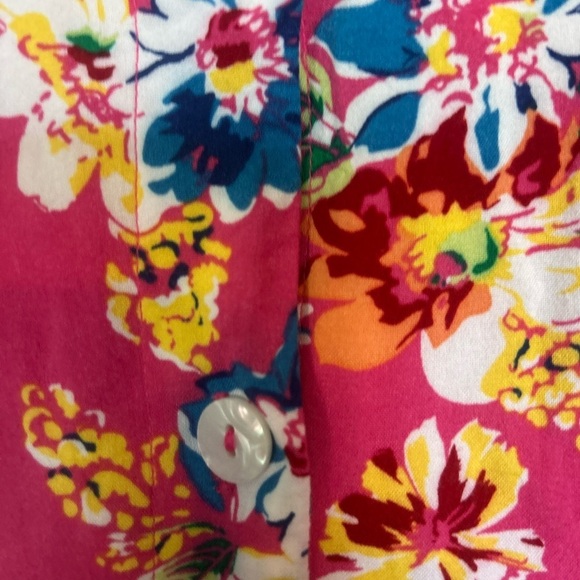 Koret pink floral Button-down Large summer dress size - Picture 8 of 10
